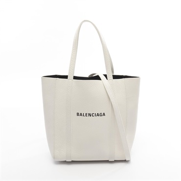 BALENCIAGA EVERYDAY Tote XXS Shoulder Bag 551815 leather White Used Women