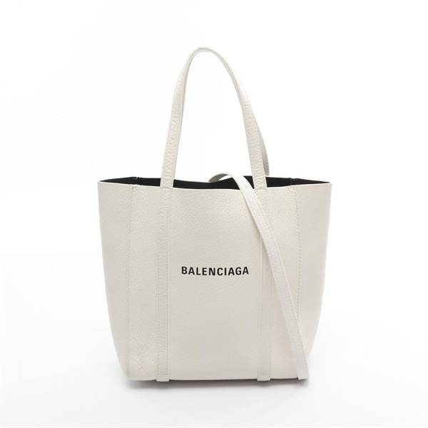 BALENCIAGA EVERYDAY Tote XXS Shoulder Bag 551815 leather White Used Women