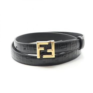 FENDI FF Logo Belt 8C0648AQ1VF04TX85 leather Black Size 85 NEW Women
