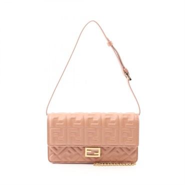 FENDI Baguette Zucca Shoulder Bag 8M0498 leather Pink NEW Women