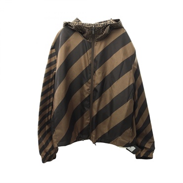FENDI Zucca Hoodie Blouson FAA615A79NF13IZ48 polyester Brown Black NEW mens #48