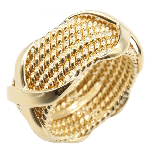 TIFFANY＆CO Schlumberger 6-Row Rope Ring 18KYG Yellow Gold Used US size 7.25