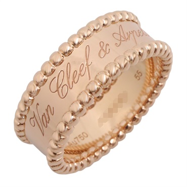 Van Cleef & Arpels Perlee Signature Ring 18KPG Gold Used women US size 7.25 #55