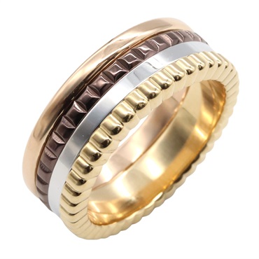 Boucheron Quatre Ring SM 18KYG Yellow Gold 18KRG Pink Rose Gold/PVD Used #4.5