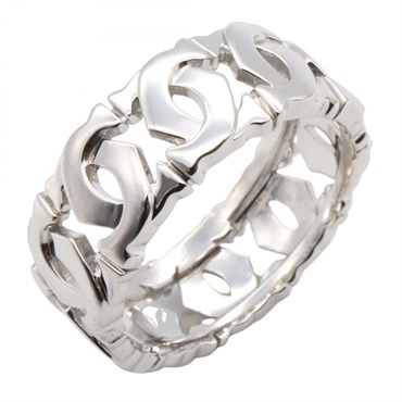 CARTIER Entrelaces Ring 18KWG White Gold Used Women US size 8.5 #59