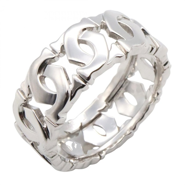 CARTIER Entrelaces Ring 18KWG White Gold Used Women US size 8.5 #59