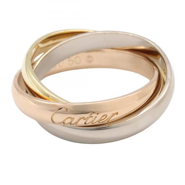 CARTIER Trinity Ring 18KYG 18KPG 18KWG Three gold used Women US size 5.25 #50