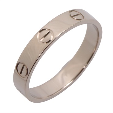 CARTIER Mini Love Ring 18KWG White Gold Used women US size 6.75 #54