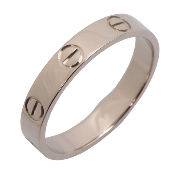 CARTIER Mini Love Ring 18KWG White Gold Used women US size 6.75 #54