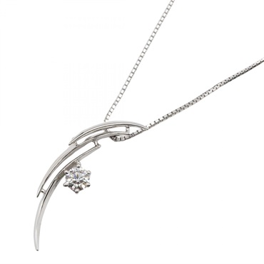 TASAKI 1P Diamond Necklace Pt900 Platinum Used Women Pendant