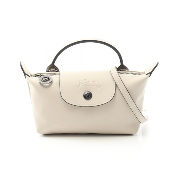 Longchamp Le Pliage Extra XS Pouch Shoulder Handbag 3420598 leather White NEW