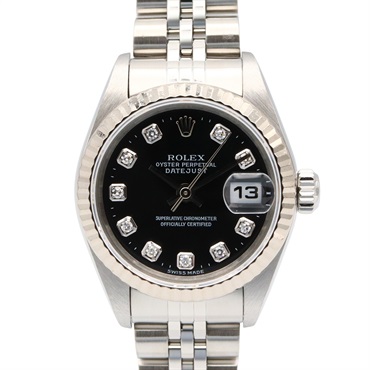 ROLEX Datejust 10P Diamond P Wrist Watch 79174G Automatic 18KWG SS Used Women