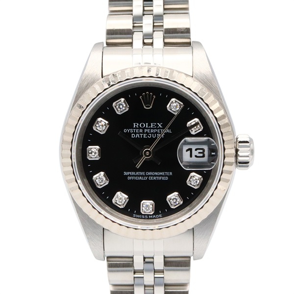 ROLEX Datejust 10P Diamond P Wrist Watch 79174G Automatic 18KWG SS Used Women