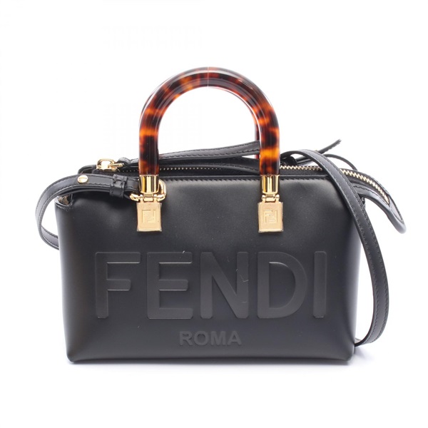 FENDI By The Way Mini Shoulder Handbag leather Black Used Women crossbody
