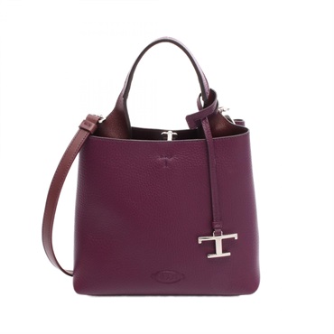 TOD'S Timeless Shoulder crossbody Handbag leather Purple Used Women