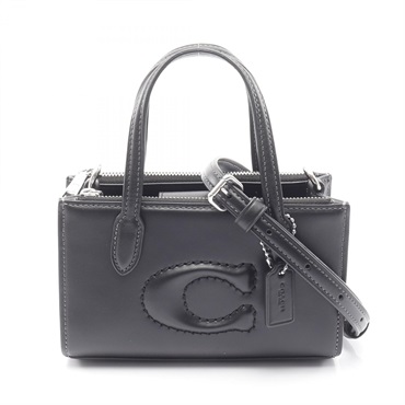 COACH Nina Mini Shoulder crossbody Tote Handbag CT804 leather Black Used Women