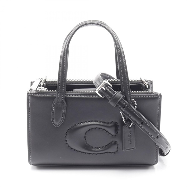 COACH Nina Mini Shoulder crossbody Tote Handbag CT804 leather Black Used Women