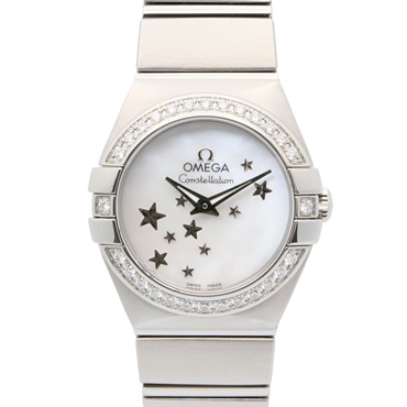 OMEGA Constellation brushed diamond bezel Wrist Watch Quartz SS Used Women