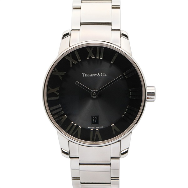 TIFFANY＆CO Atlas Wrist Watch Z1830.11.10A10A00A Quartz SS Used Women Black