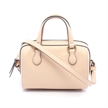 GUCCI GG Super Mini Shoulder Handbag 790130 leather Pink Used Women