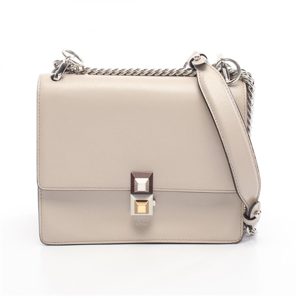 FENDI MINI KAN I Shoulder hand Bag 8M0381 leather Beige Used Women