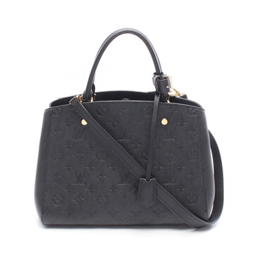 LOUIS VUITTON Montaigne MM Shoulder Handbag M41048 Monogram Empreinte Black used