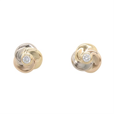 CARTIER Trinity Pierced earrings 2P Diamond 18KYG 18KPG 18KWG Three gold Used