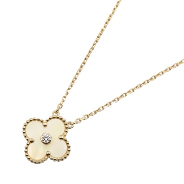 Van Cleef & Arpels Vintage Alhambra Necklace Diamond 18KYG Yellow MOP used