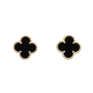 Van Cleef & Arpels Sweet Alhambra Pierced earrings Onyx 18KYG Gold Black Used