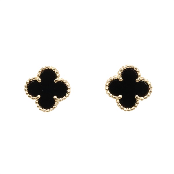 Van Cleef & Arpels Sweet Alhambra Pierced earrings Onyx 18KYG Gold Black Used