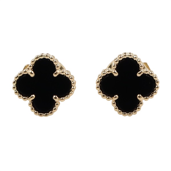 Van Cleef & Arpels Sweet Alhambra Pierced earrings Onyx 18KYG Yellow Gold Black
