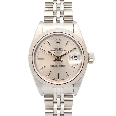 ROLEX Datejust U Wrist Watch 69174 Automatic 18KWG White Gold SS Used Women