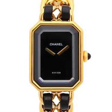 CHANEL Premiere M Wrist Watch H0001 Quartz Gold Plated leather Used Women CC