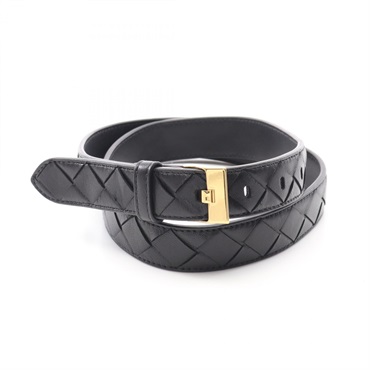 BOTTEGA VENETA Intrecciato belt 799048VCPP5101980 leather Black NEW Women 95cm