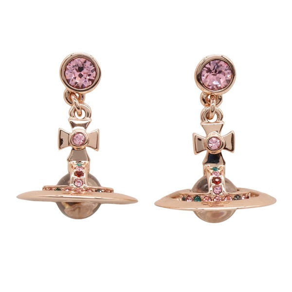 Vivienne Westwood dangly Pierced earrings boucle d'oreilles brass RG NEW
