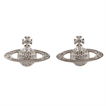 Vivienne Westwood Pierced earrings boucle d'oreilles brass rhinestones NEW