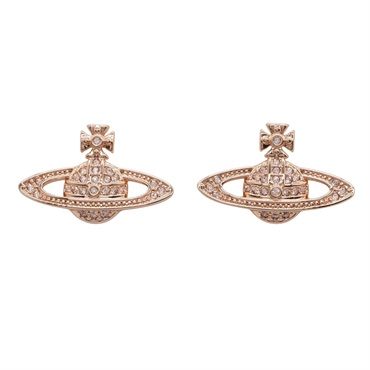 Vivienne Westwood Pierced earrings boucle d'oreilles rhinestones brass PG NEW
