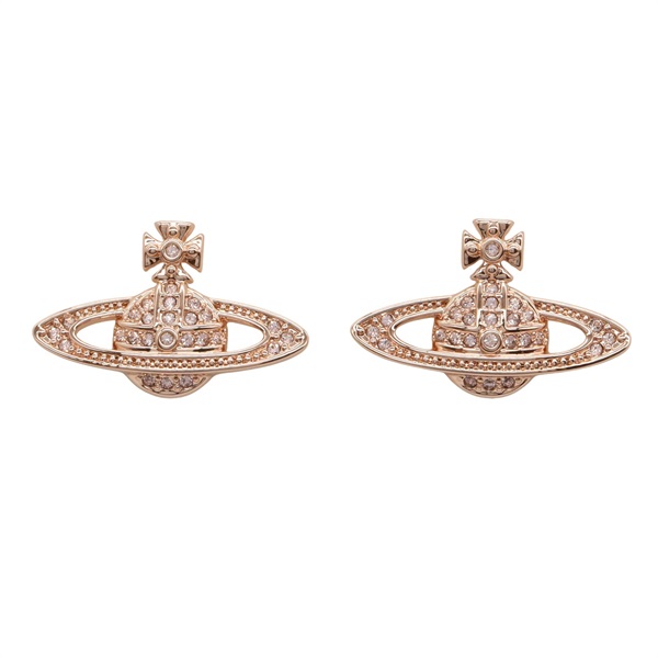 Vivienne Westwood Pierced earrings boucle d'oreilles rhinestones brass PG NEW