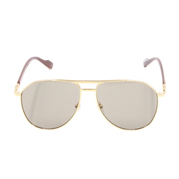 GUCCI Sunglasses GG1220S-002/INT/SUN Plastic Nickel Gold Brown NEW Unisex