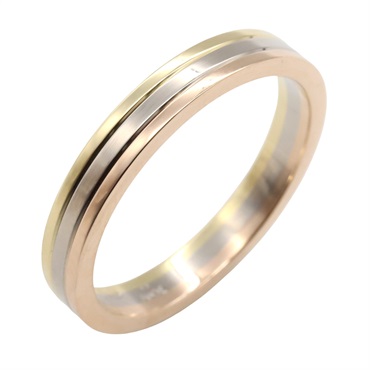 CARTIER Vendome Ring 18KYG 18KPG 18KWG Three gold used unisex US size 8.5 #58