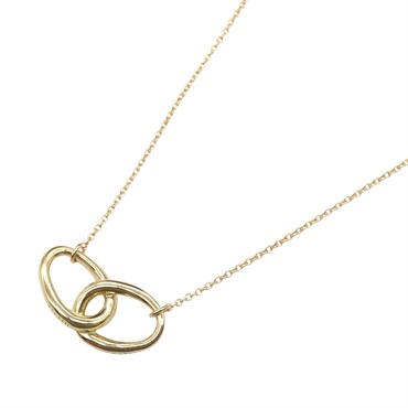 TIFFANY＆CO Double loop Necklace Pendant 18KYG Yellow Gold Used Women
