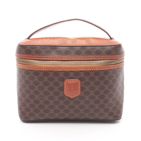 CELINE Macadam Handbag Canvas leather Brown Used Women