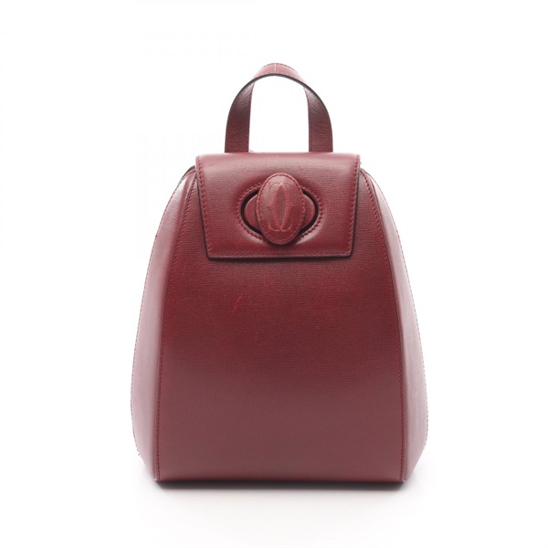 CARTIER Must Line Backpack Bag leather Bordeaux Used Women