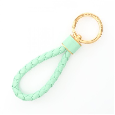 BOTTEGA VENETA Intrecciato key ring 651820V0HW13979 leather Gold Plated Green BV