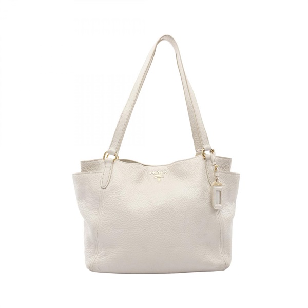 PRADA VIT.DAINO  Shoulder Tote Bag BR4970 leather White Used Women