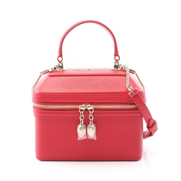 BVLGARI Serpenti Jewelry Box Shoulder Handbag leather Red Used Women crossbody