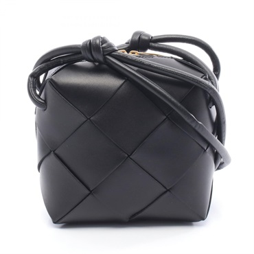 BOTTEGA VENETA mini cassette camera Shoulder Bag 701915VCQC leather Black NEW