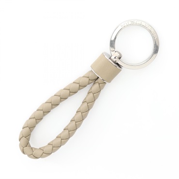 BOTTEGA VENETA Intrecciato Key Ring 709727VMAY11511 leather metal Beige NEW