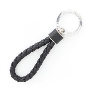 BOTTEGA VENETA Intrecciato key Ring 709727VMAY18803 leather metal Black NEW