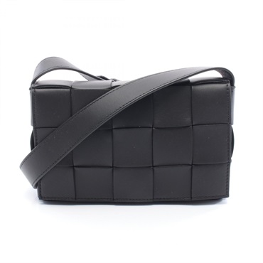 BOTTEGA VENETA Cassette Small Crossbody Shoulder Bag leather Black NEW Women